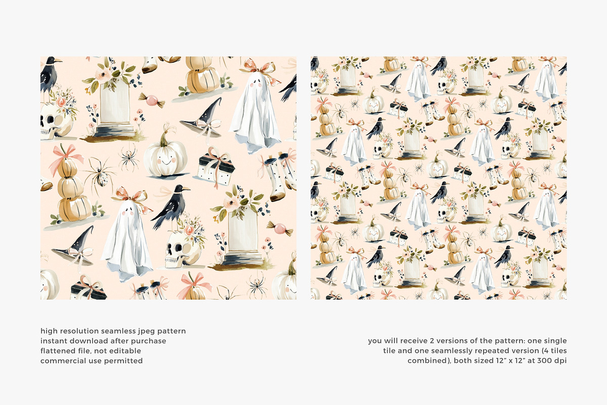 coquette halloween seamless pattern, a Pattern Graphic by Pink Studio Art (Photo 3 of 4)
