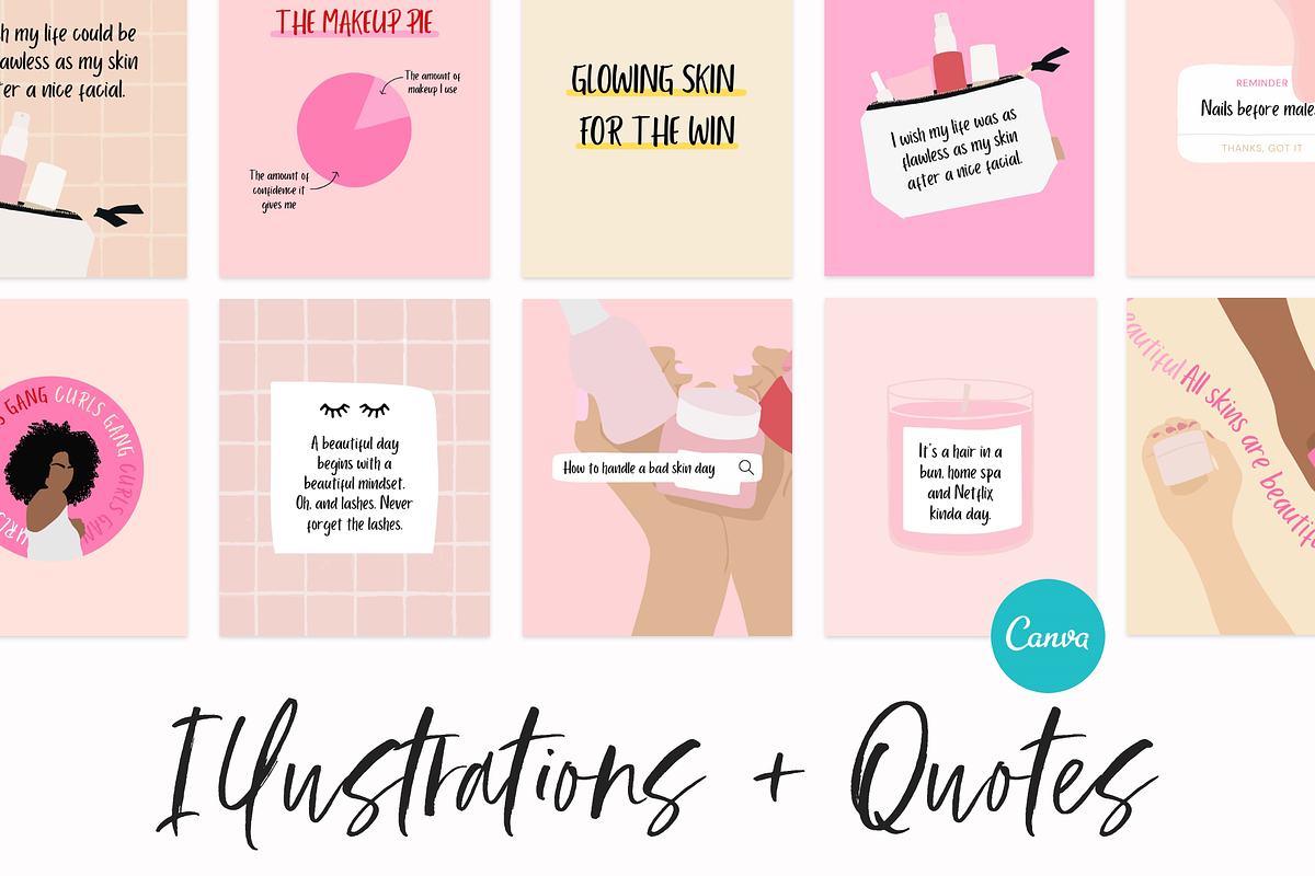 Beauty Instagram Template Bundle, a Social Media Template by My Social ...