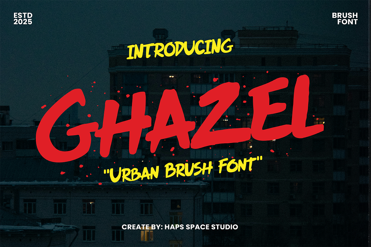 Ghazel Urban Brush Font, a Script Font by Haps Space (Photo 2 of 12)