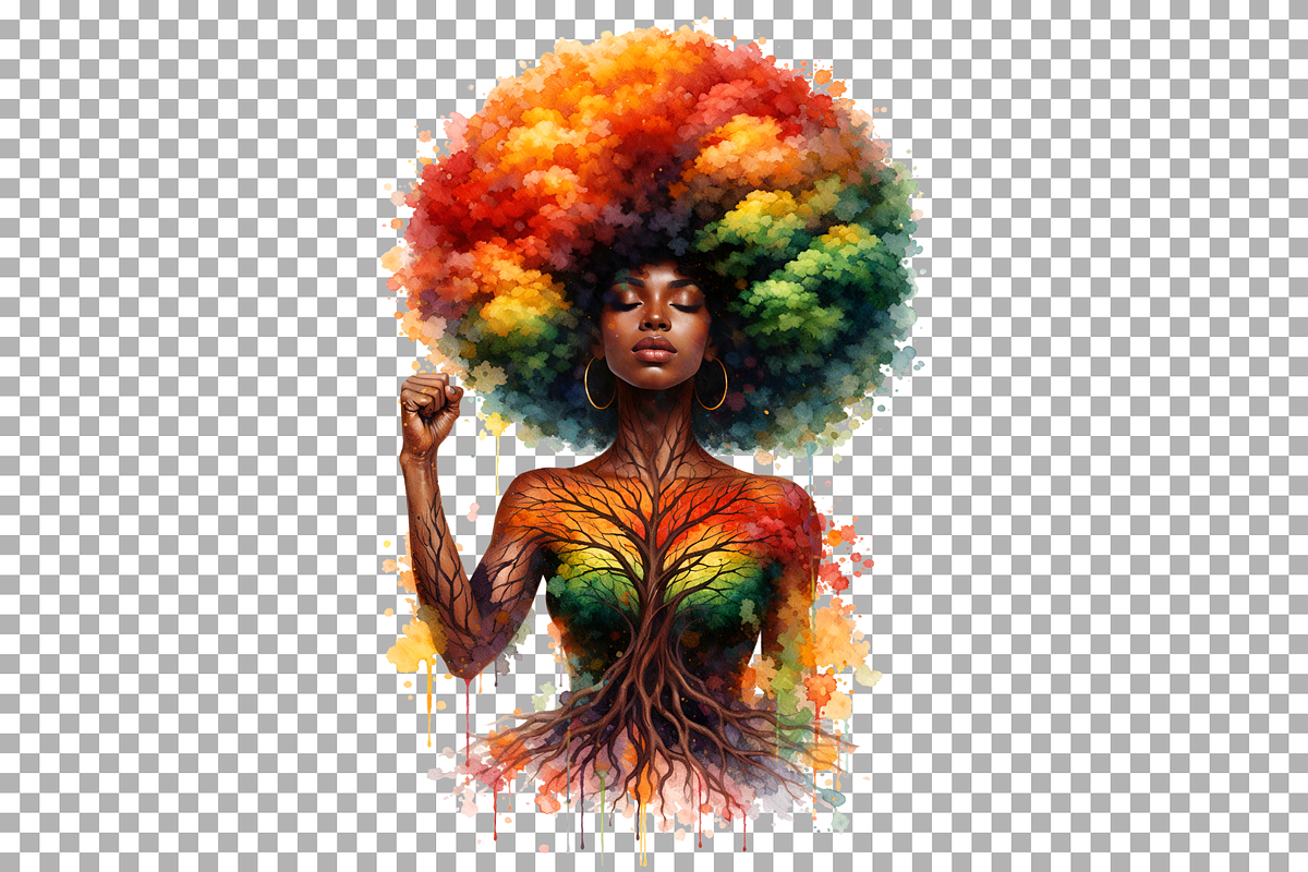 Black History Month PNG Afro Woman, a Person Illustration by SugarCloudStudioArt (Photo 3 of 3)