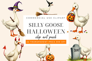 Silly Goose Halloween Clipart PNG