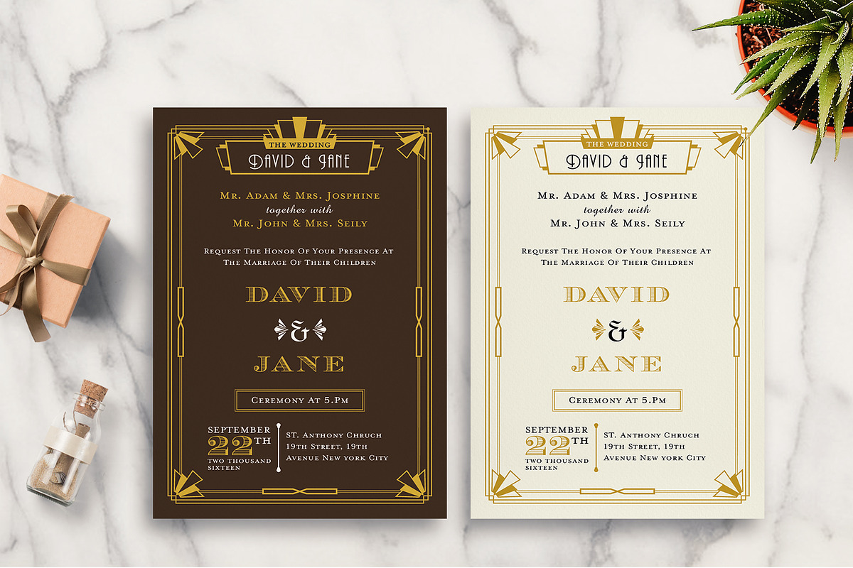 ART DECO WEDDING INVITATION, an Invitation Template by Totem Invitation House (Photo 3 of 4)