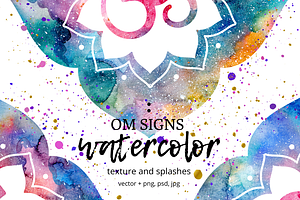 Watercolor Om Signs