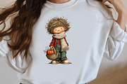 Whimsical Autumn Boy PNG Clipart, an Illustration by Designworld (Thumbnail 2 of 9)