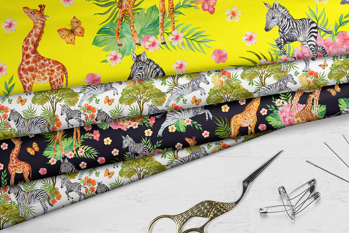 Zebra and Giraffe Patterns, a Pattern Graphic by MitrushovaArt (Photo 8 of 11)