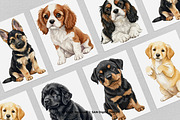 15 Bundle Watercolor Cute Dog Fluffy, an Animal Illustration by Morspective (Thumbnail 3 of 8)