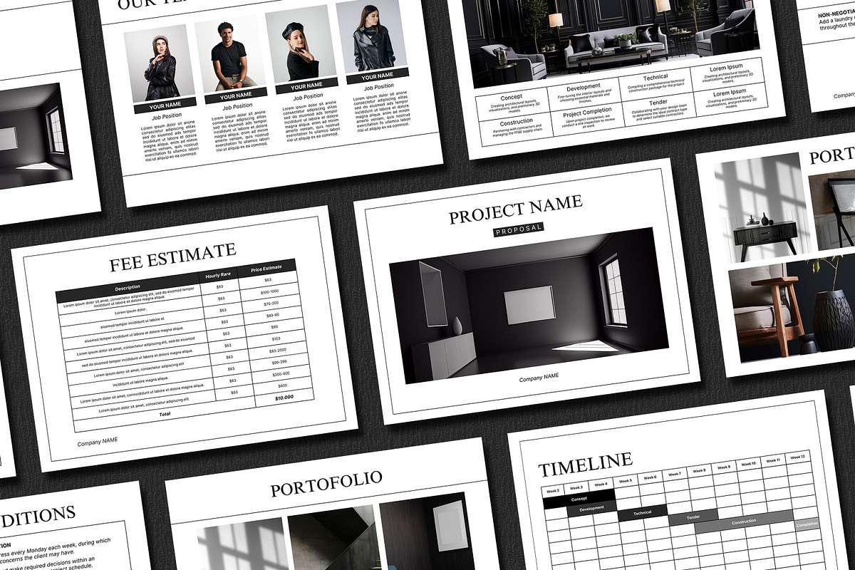 Interior Design Proposal Template, a Presentation Template by SKY CREATION (Photo 6 of 7)