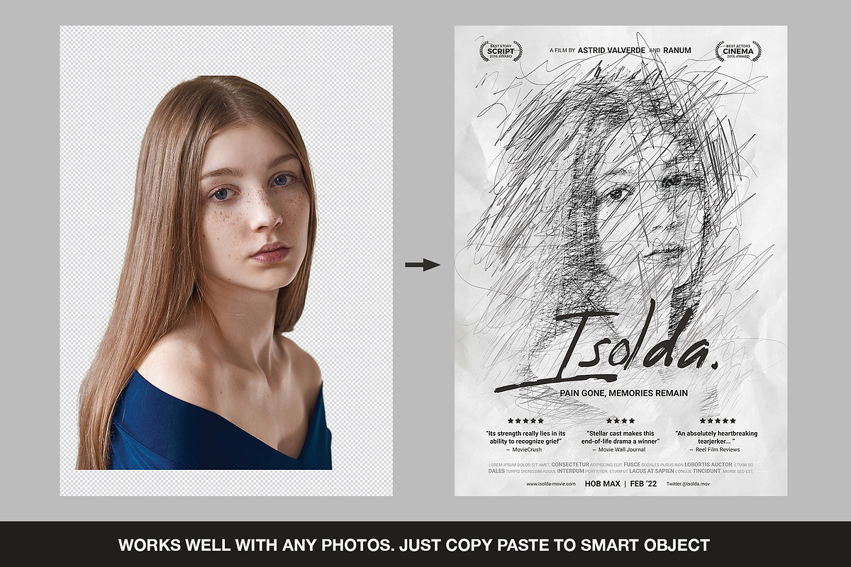 SCRIBBLE Movie Poster Template, a Flyer Template by Bornx Design (Photo 5 of 7)