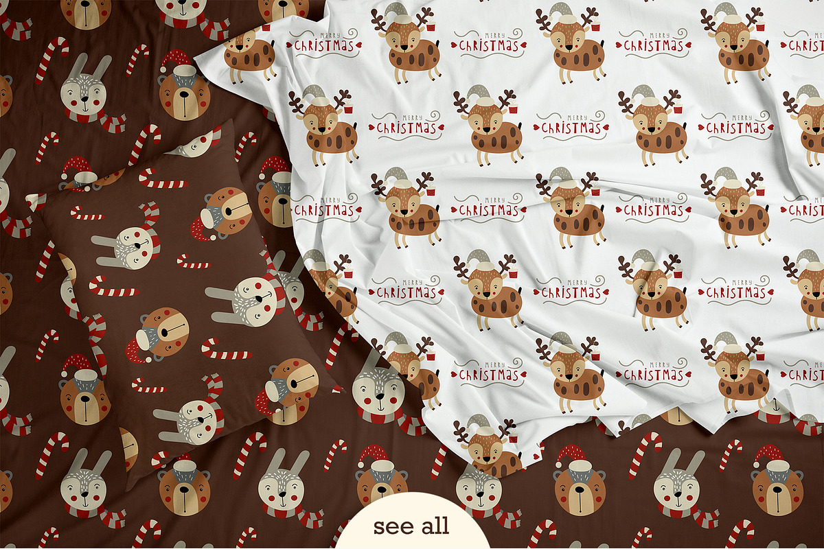 Christmas seamless pattern set, a Pattern Graphic by Nursery Art (Photo 2 of 4)