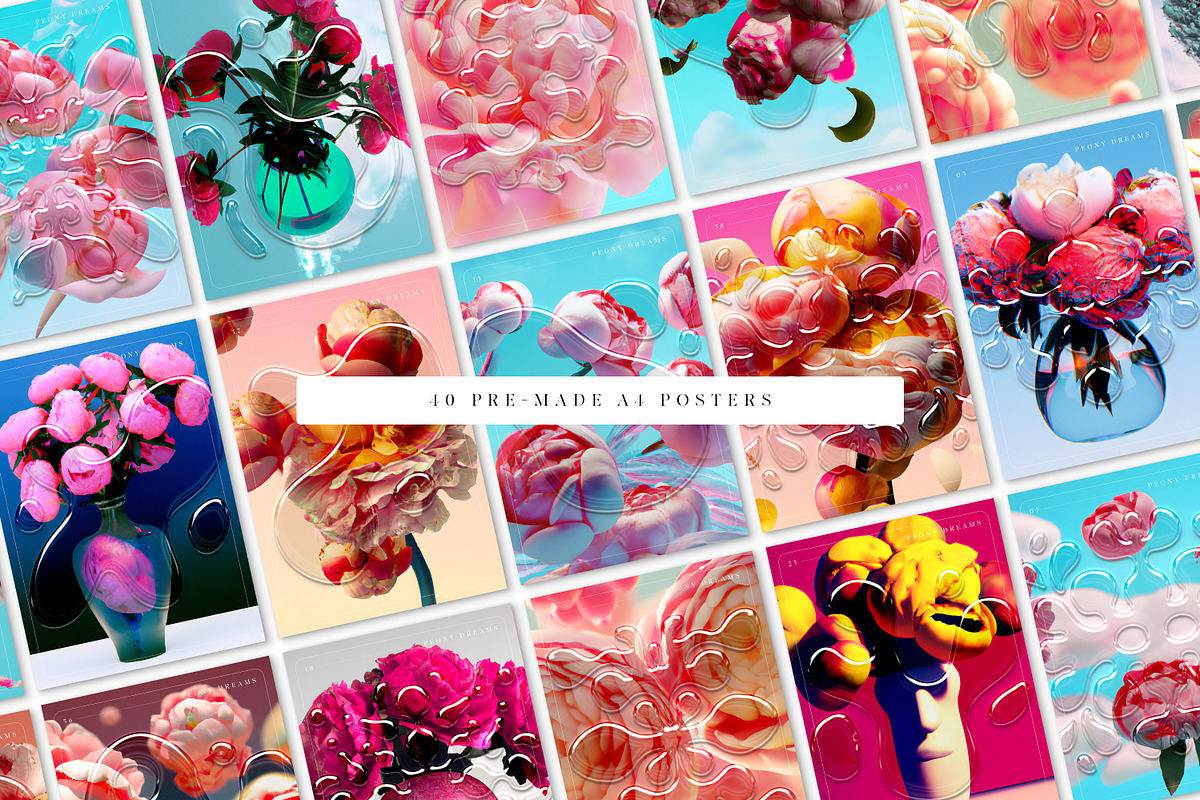 Peony Dreams: Illustration & Texture, a Background Graphic by marmarina (Photo 5 of 13)