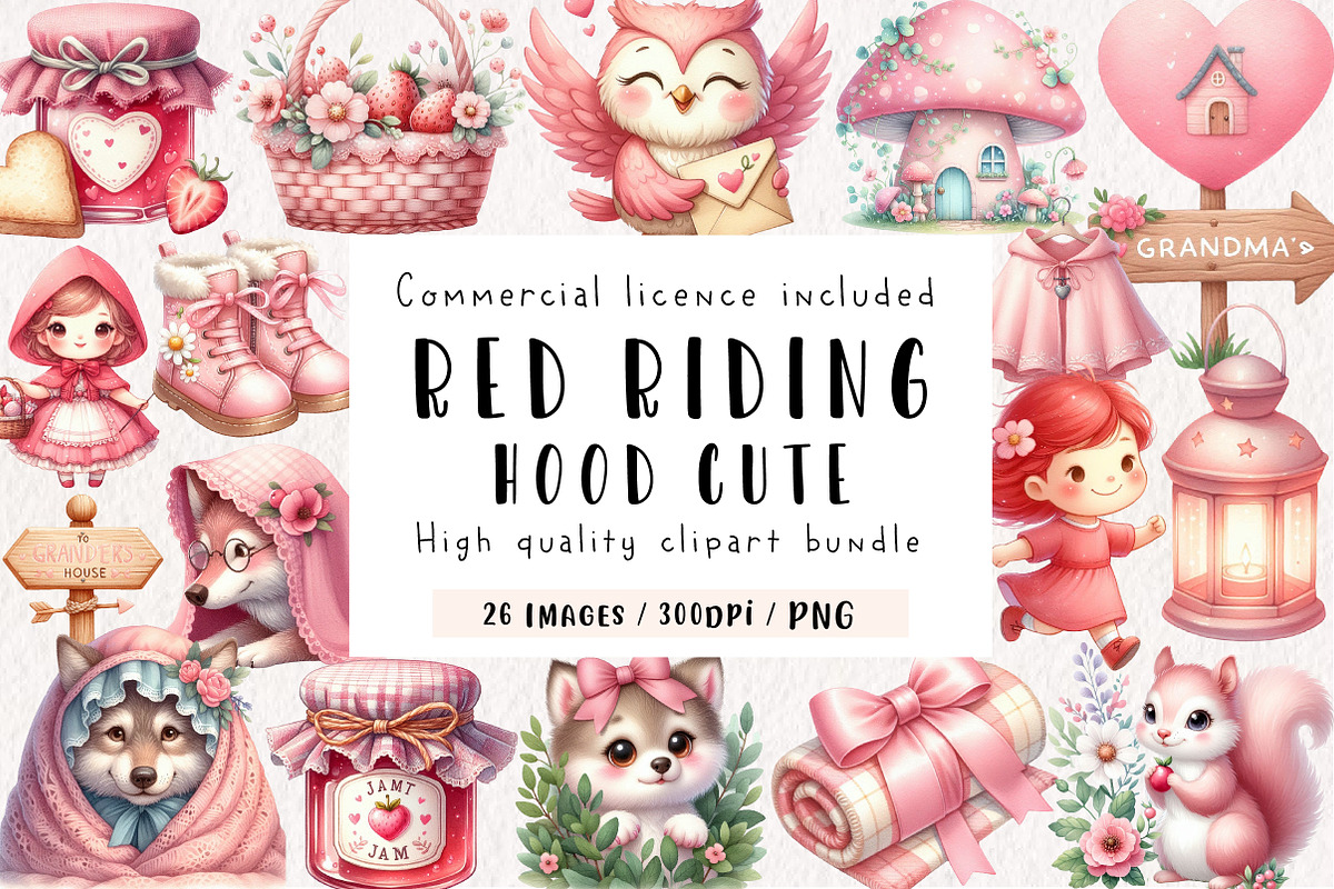 Little Red Riding Hood Cute, an Illustration by CreationArt (Photo 1 of 9)