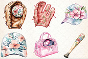Retro Girly Baseball Clipart, an Illustration by Rose Art (Thumbnail 3 of 4)