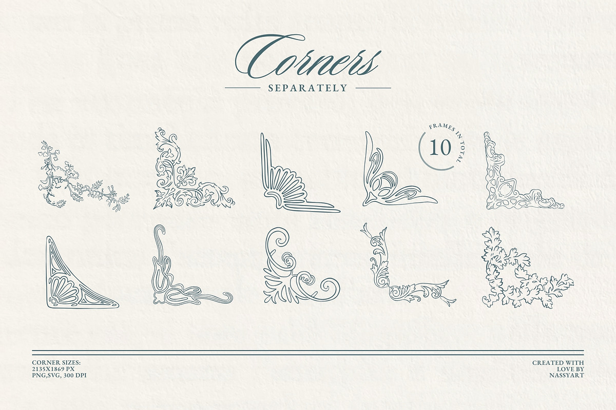 Vintage Chinoiserie Frame Collection, an Illustration by NassyArt (Photo 11 of 22)