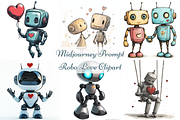 Prompt Robo Love Clipart, a Decorative Illustration by Creative design (Thumbnail 1 of 7)