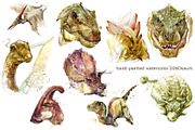 Watercolor Dinosaur Collection, an Animal Illustration by FineArt (Thumbnail 9 of 19)