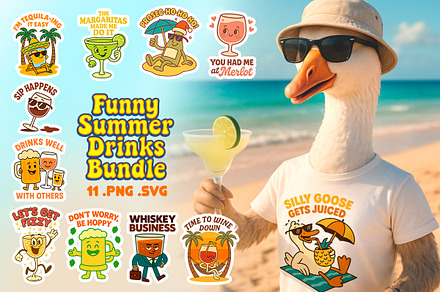 Funny Summer Drinks SVG PNG