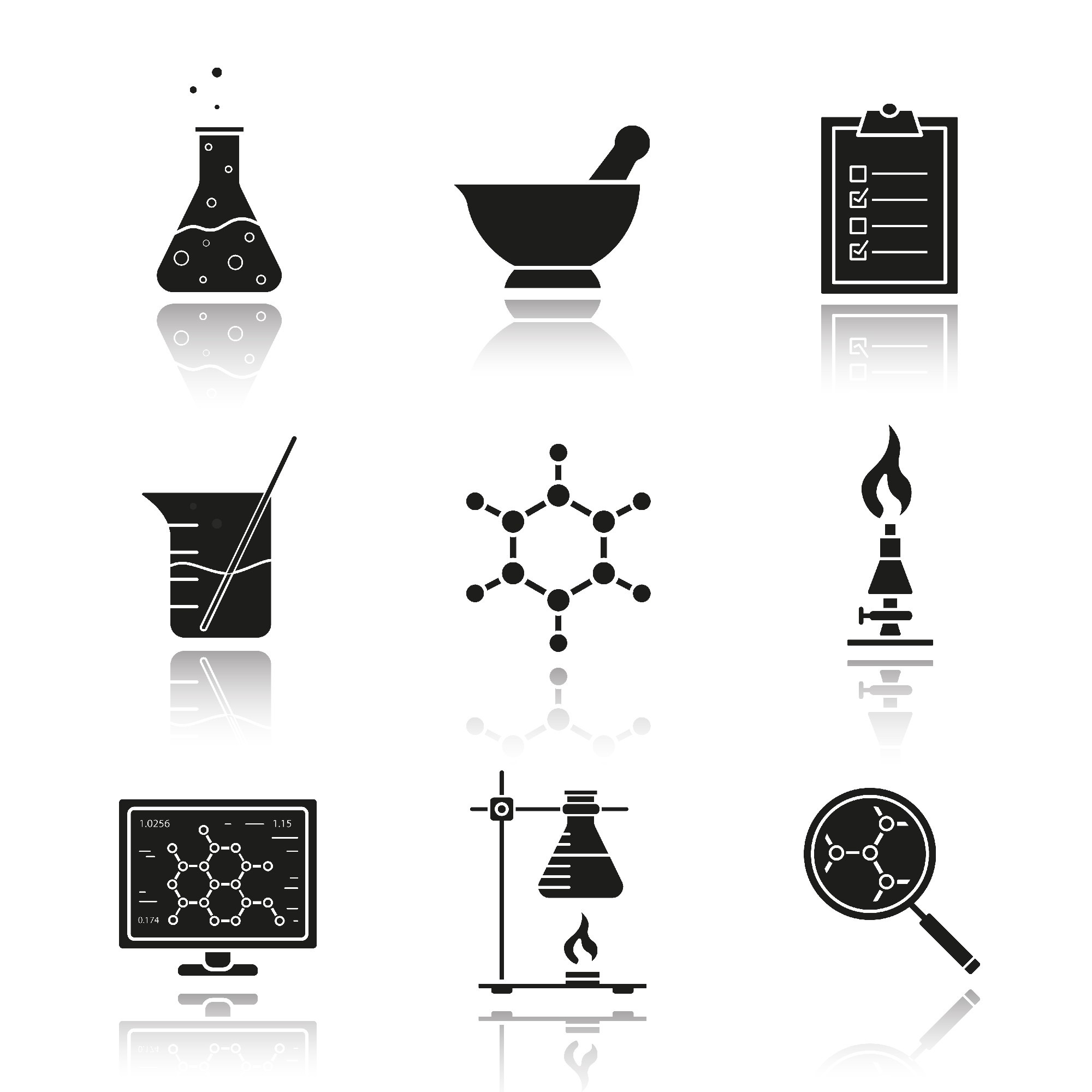 Chemical laboratory icons. Vector, an Icon by IMG Visuals