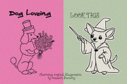 Cute Doodle Puppies Vector set, an Animal Illustration by MaxArt Foundry (Thumbnail 4 of 6)