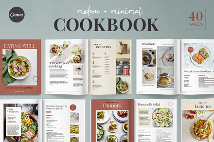 Canva Recipe Book Template, a Marketing Template by Rose & Co.
