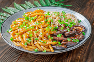 Udon Noodles with Soy Unagi Sauce, a Food & Drink Photo by Alexander Prokopenko