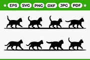 Walking Cat Silhouette Pack, an Object Graphic by Artonix (Thumbnail 1 of 3)