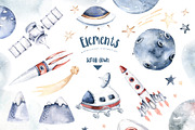Watercolor space explorers. Kids set, an Animal Illustration by Peace ART (Thumbnail 5 of 19)