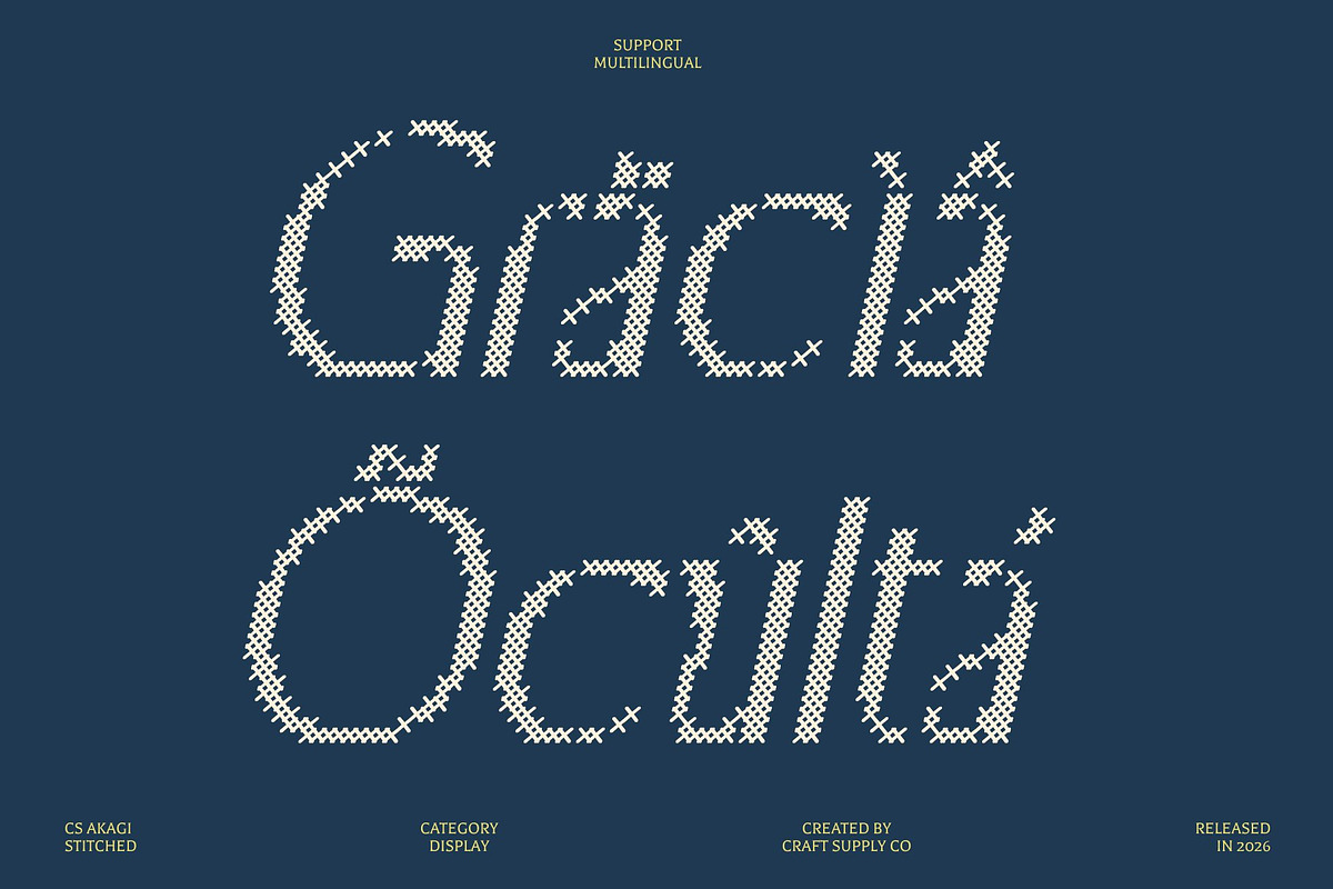 CS Akagi Stitched, a Sans Serif Font by Craft Supply Co. (Photo 7 of 8)