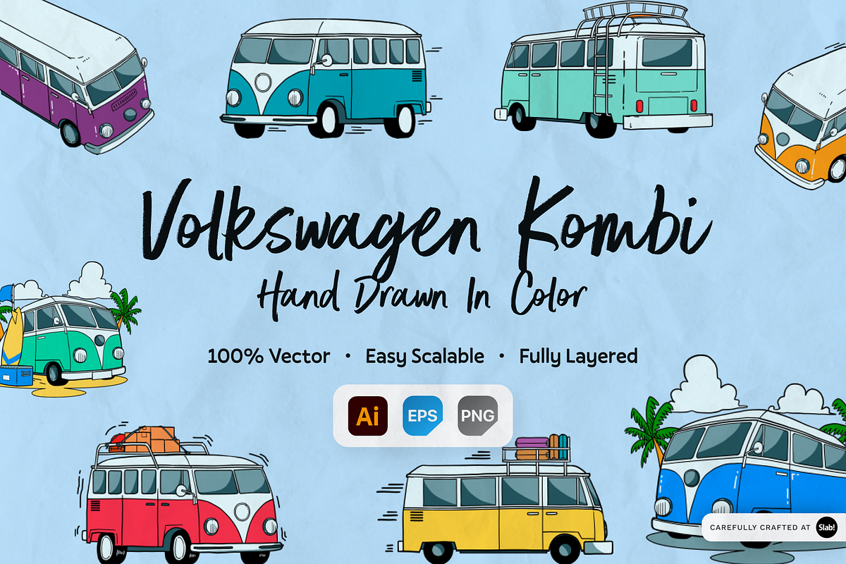 Volkwagen Kombi Illustration, an Object Illustration by SLAB! Design