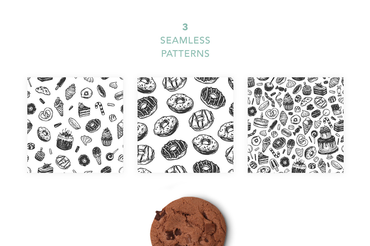 Sweet Dreams. Vector Set., a Food Illustration by Olga Olmix (Photo 4 of 8)