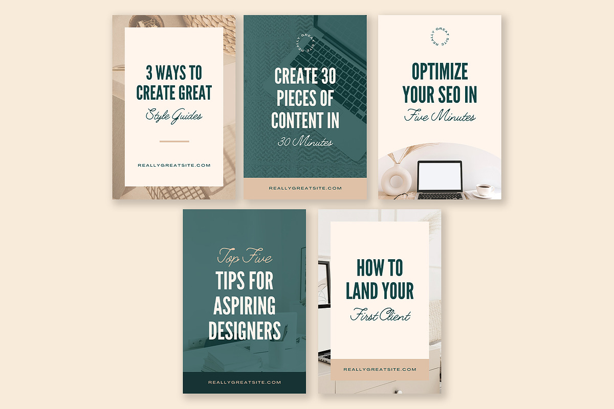 Elegant Pinterest Pin Templates, a Social Media Template by Roger Coles (Photo 4 of 7)