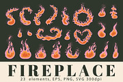 FIREPLACE: clipart, patterns, card, an Object Illustration by Elliko shop (Thumbnail 1 of 6)