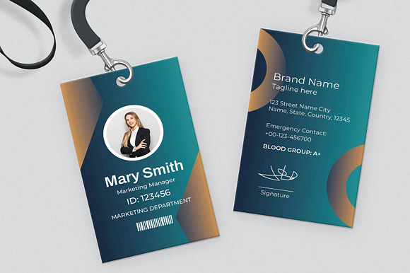 Professional Modern Office ID Card preview 8