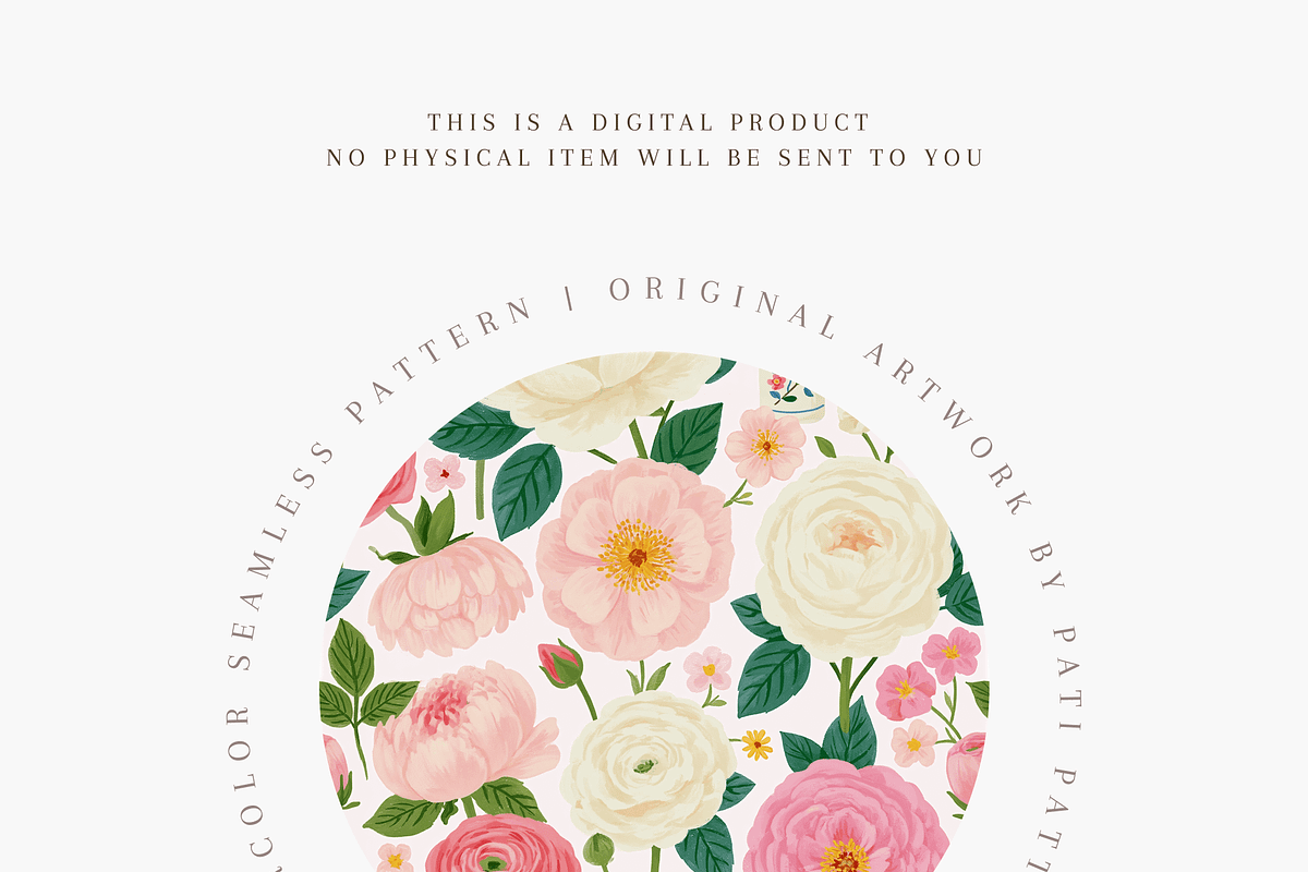 Blush Garden Roses Seamless Pattern, a Pattern Graphic by Pati Charm Studio (Photo 4 of 6)