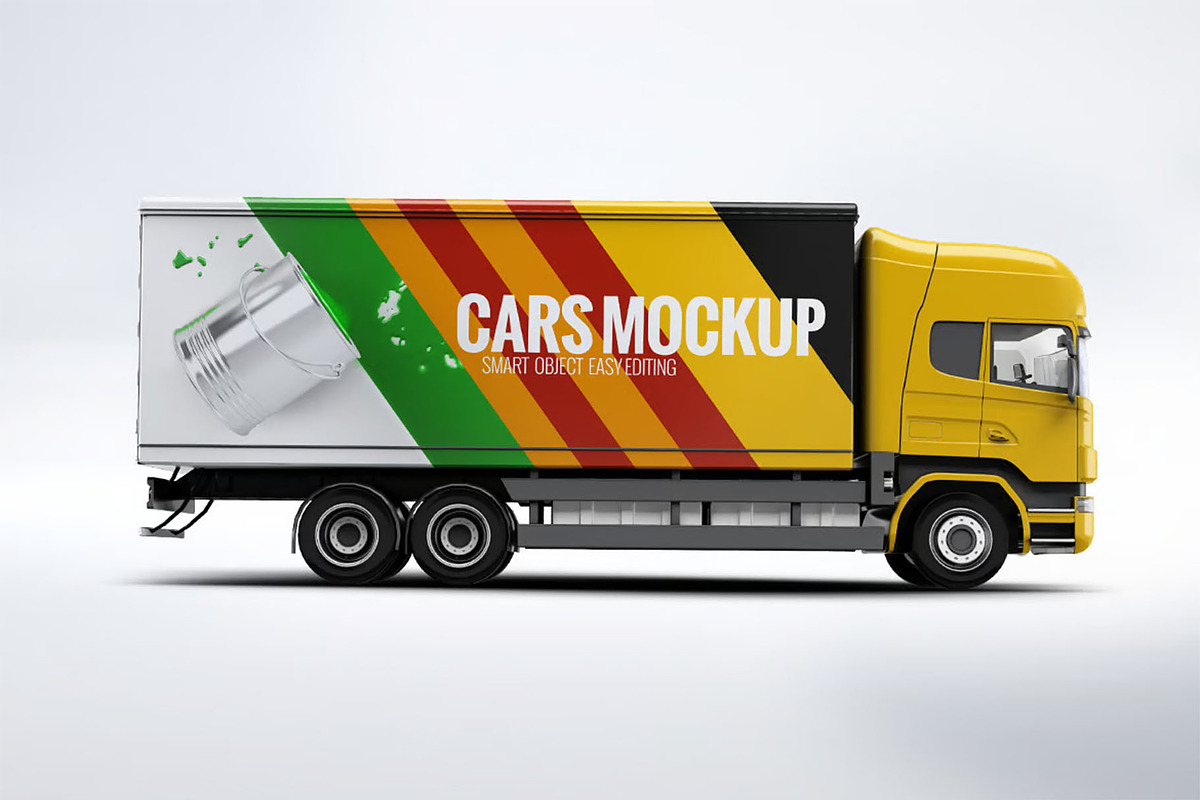 Cargo Truck Mock-Up, a Product Mockup by DesignRushMarket (Photo 3 of 6)