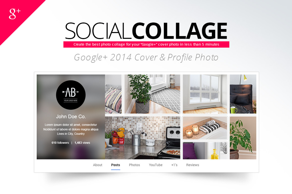 Social Collage | Google+ Cover Photo, a Templates & Theme by Pixel Strawberry (Photo 1 of 2)