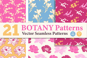 Botany Vector Seamless Patterns Pack