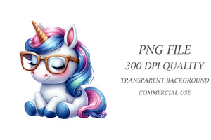 Unicorn With Glasses Clipart