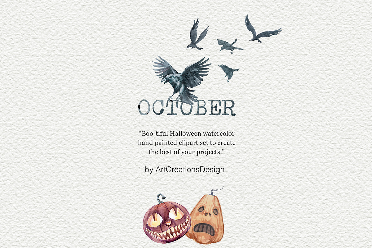 Watercolor October Clipart Set, an Illustration by ArtCreationsDesign (Photo 10 of 10)