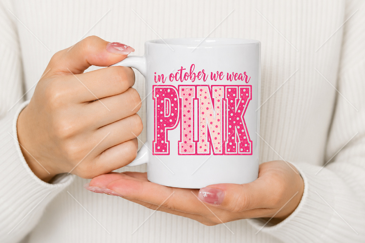 October We Wear Pink Breast Cancer, a Seasonal Illustration by Canvas Craft (Photo 6 of 6)