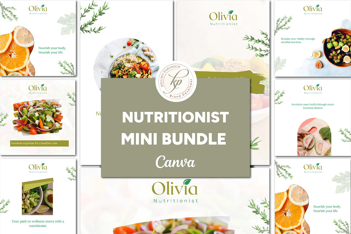 Nutritionist & Dietician Mini Bundle, a Social Media Template by Branding by Kellsey (Photo 1 of 5)