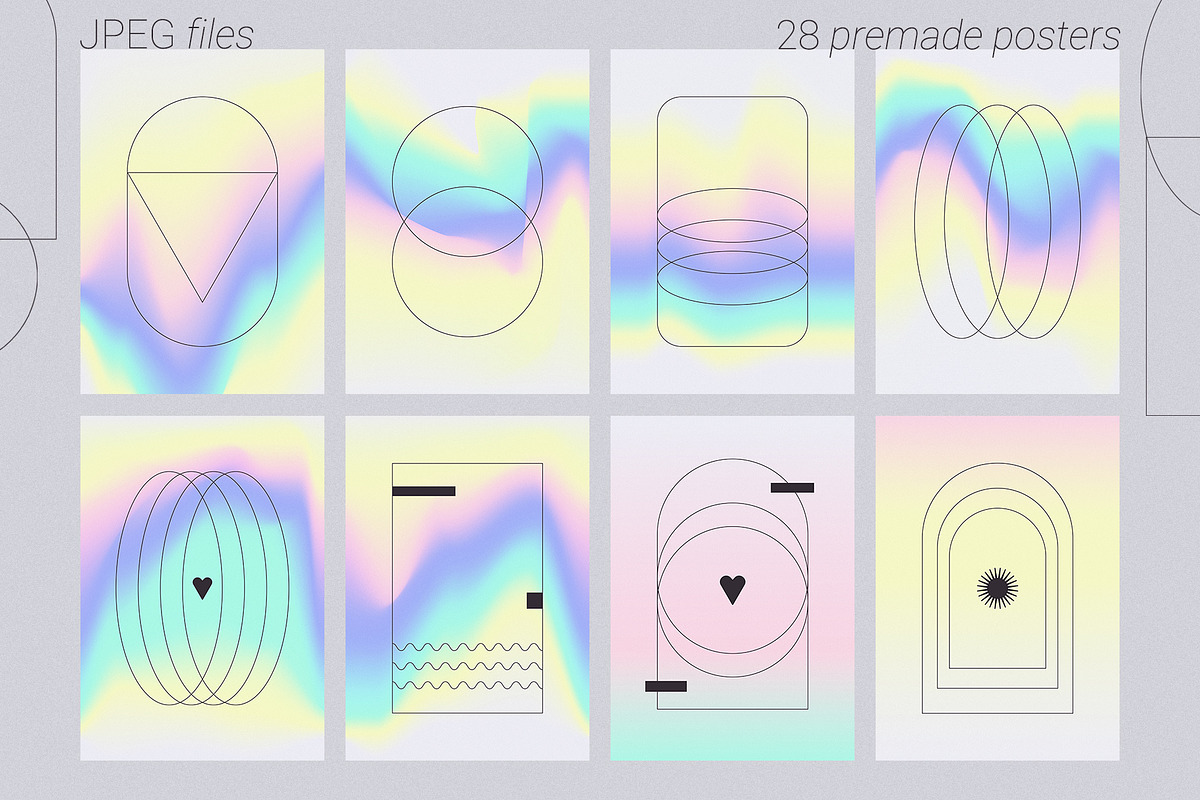 HOLOGRAPHIC Vibrant Gradient, Shapes, a Texture Graphic by Oksana Trygub (Photo 9 of 16)