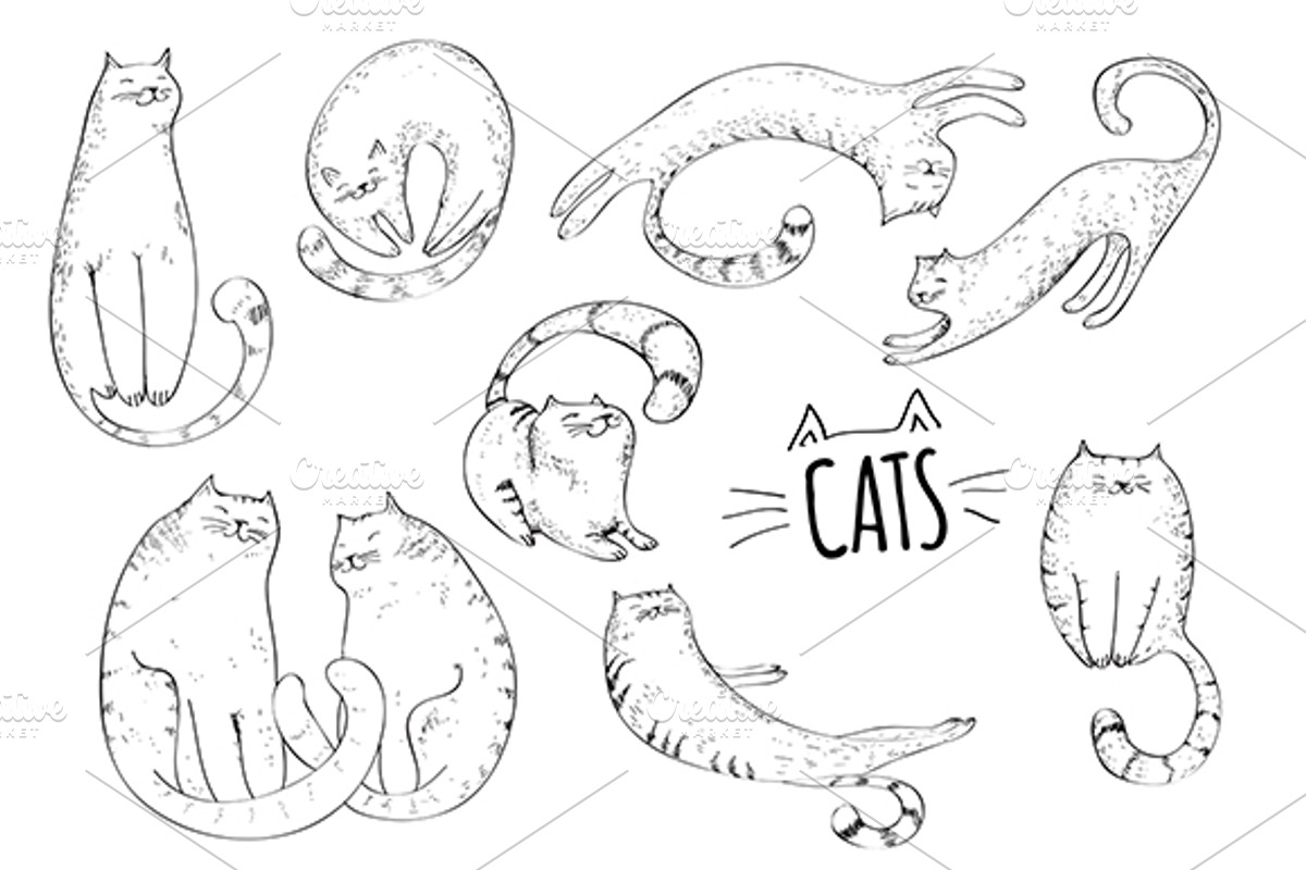 Cute cats. Part 2, an Animal Illustration by Alena Kaz (Photo 1 of 2)