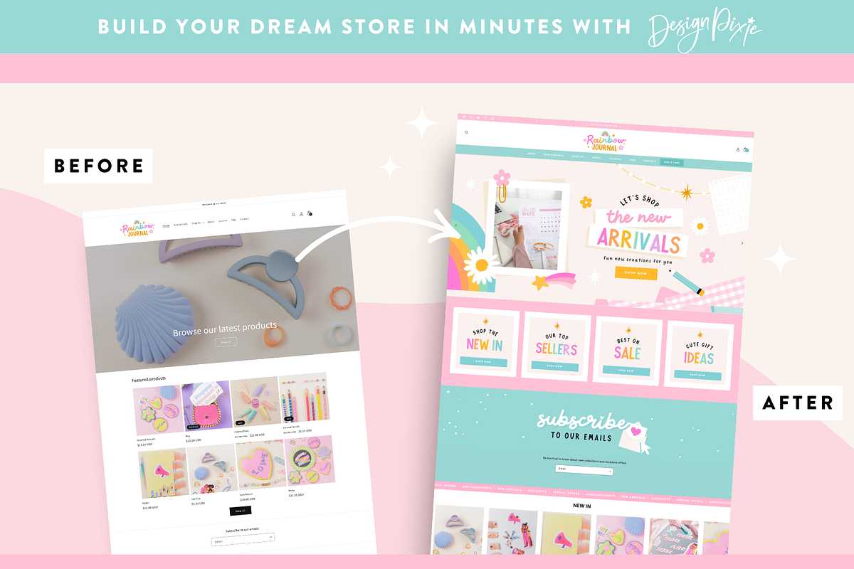 Fun Rainbow Shopify Theme, a Shopify Template by Design Pixie (Photo 4 of 10)