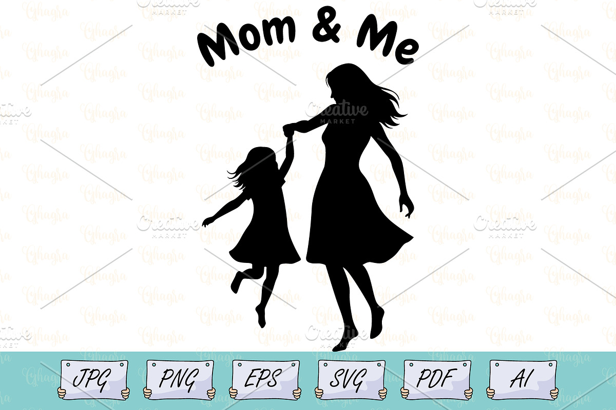 Mom and Me Mother's Day Shirt SVG, a Person Illustration by Ghagra (Photo 1 of 7)
