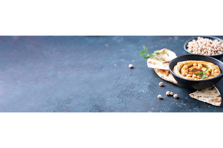 Hummus, chickpea dip, olive oil, raw, a Food & Drink Photo by Enjoy Photo