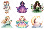 Watercolor Princess Clipart, an Illustration by DreamPrint404 (Thumbnail 2 of 6)