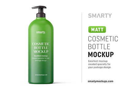 Matte pump bottle mockup