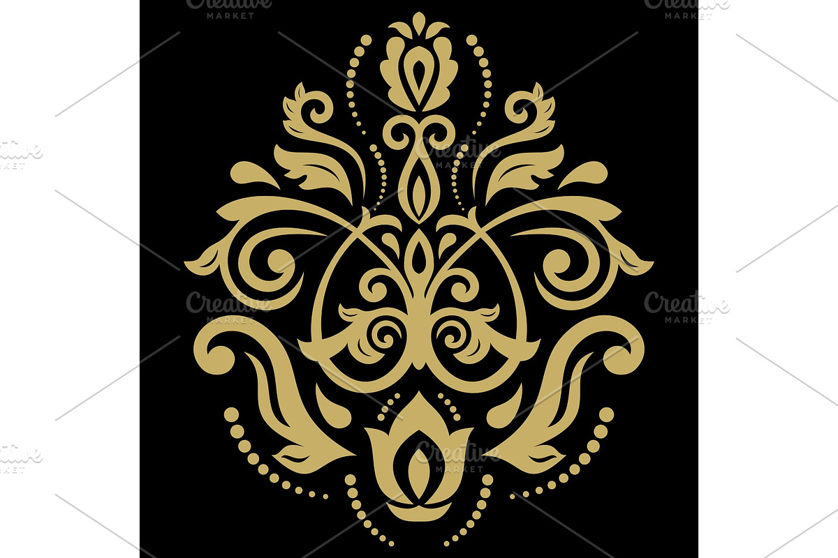 Damask Vector Oriental Pattern, a Decorative Illustration by FineArtStudio (Photo 1 of 3)