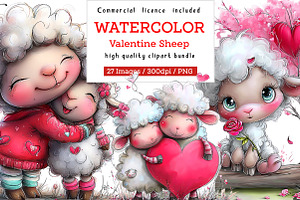 funny valentine sheep clipart, an Illustration by CreationArt