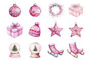 Pink Christmas Doodles, an Illustration by Design Market (Thumbnail 2 of 3)